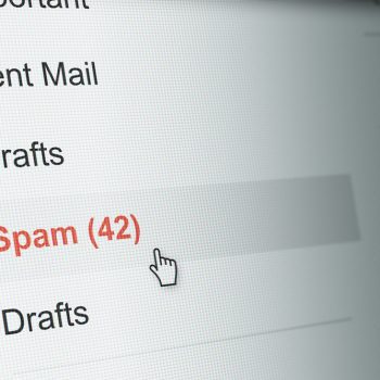 view of a spam folder through gmail
